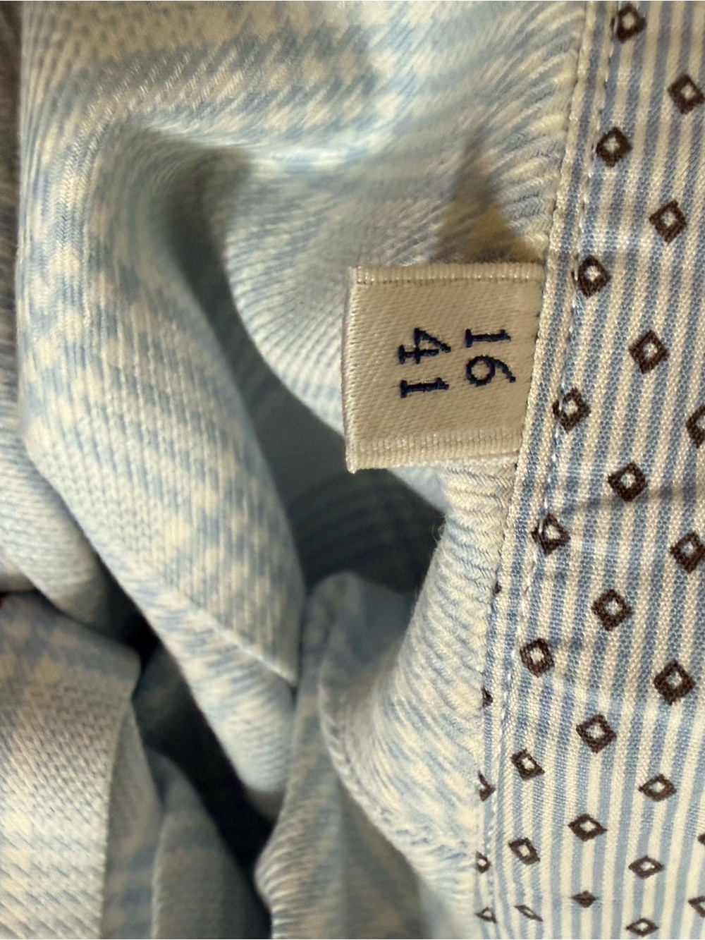 Stenströms Fitted Body Blue Plaid Twofold Cotton Dress Shirt 16/41 - Picture 5 of 7